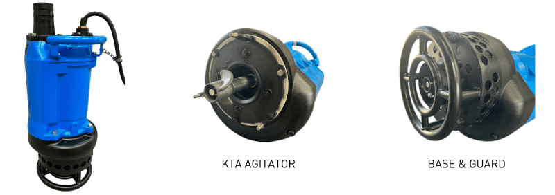 KTA slurry pump showing agitator and base guard.
