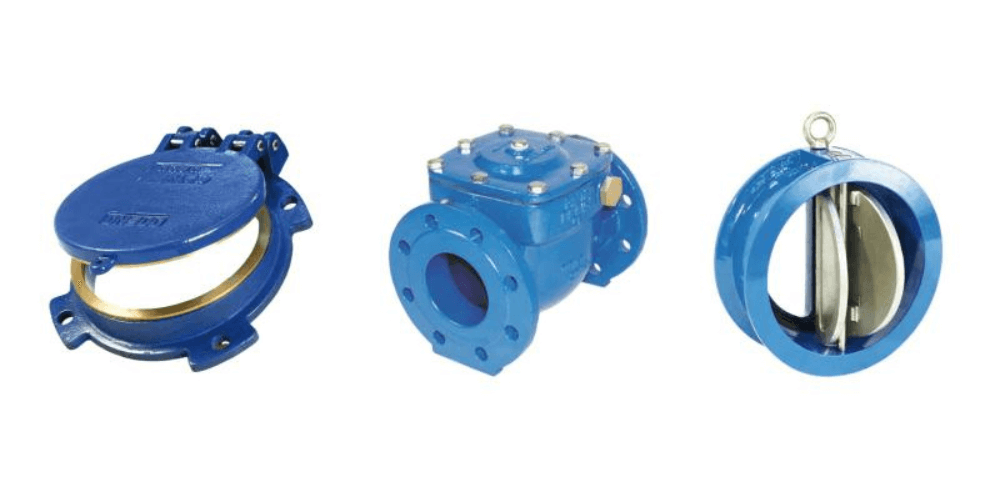 Three different models of check valve.